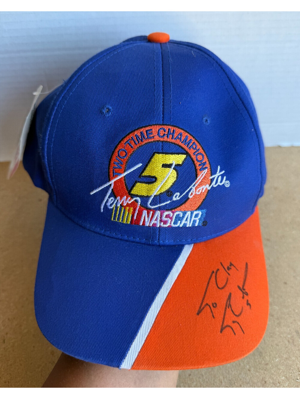 NWT VTG Terry Labonte SIGNED NASCAR Hat Blue Snapback Sports Design